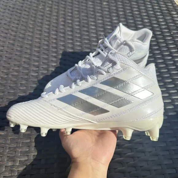 Adidas Freak Carbon Mid White Silver Metallic Men's Football Shoes EE7133 Size 8